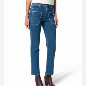 See by Chloe Contrast Stitching Pocket Straight Jeans